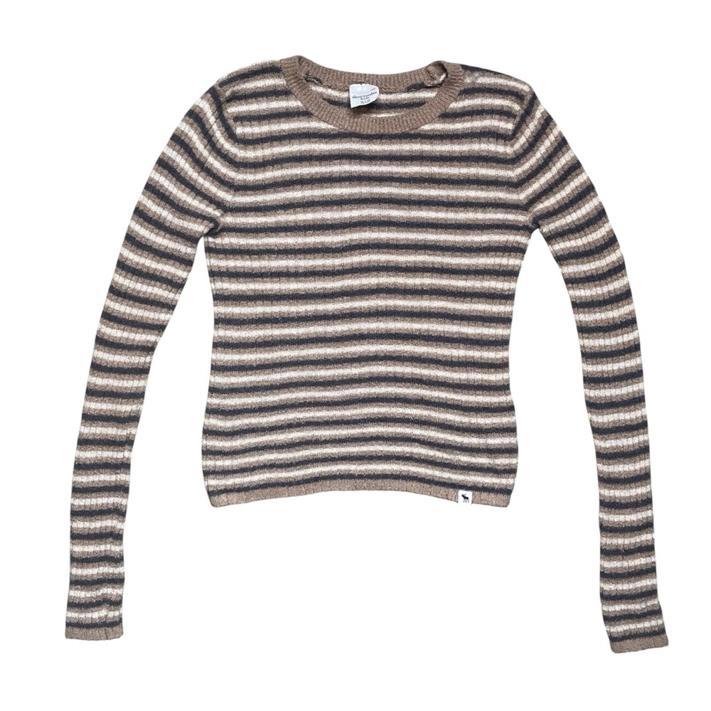 Abercrombie kids tan striped pullover sweater girls 11/12